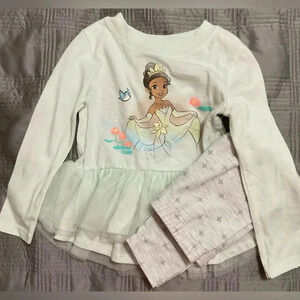 Disney Princess Mint Green, with Silver Stars Toddler 2 Piece Casual Wear 2T